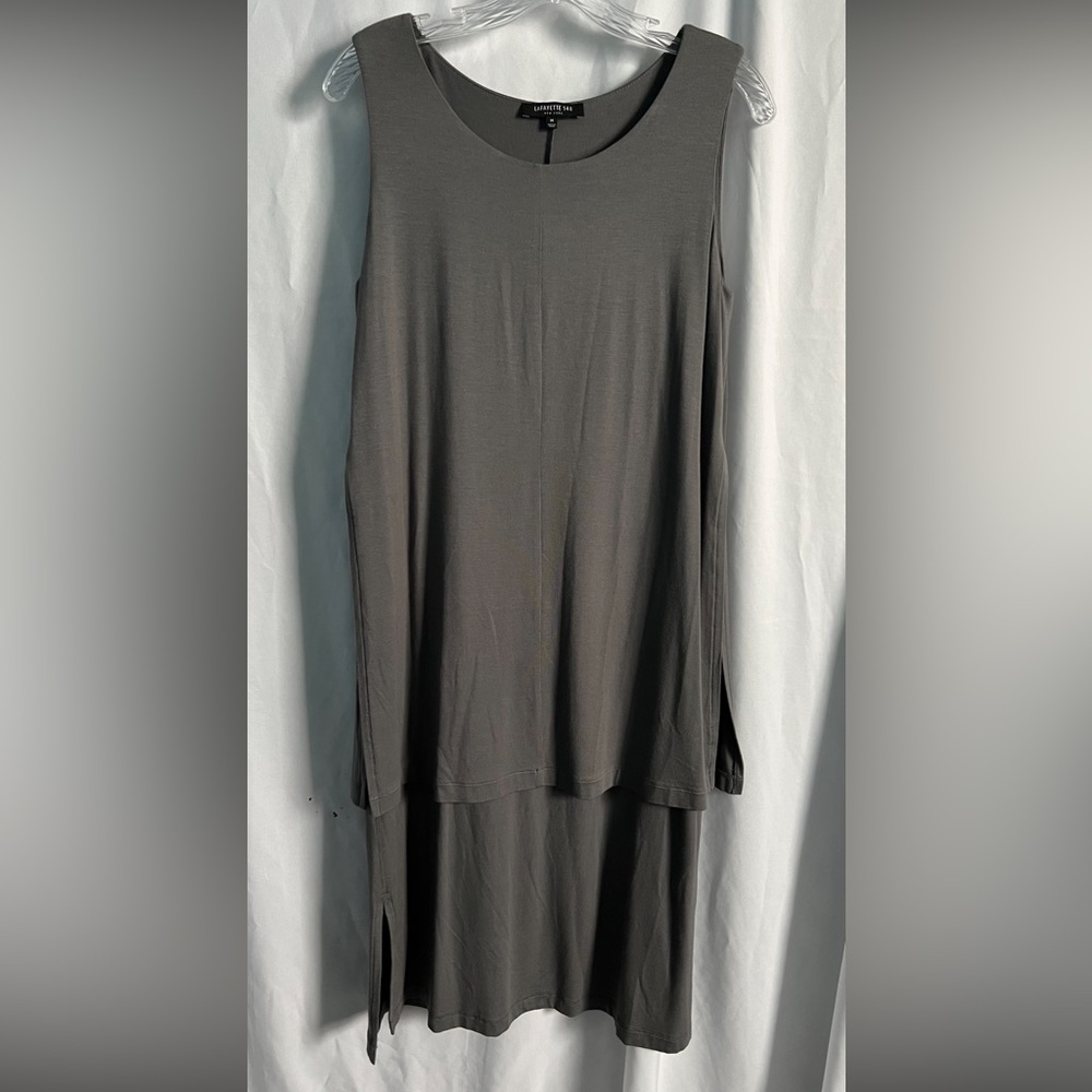 LAFAYETTE 148 New York Sleeveless Layered Casual Dress Med Minimalist WORN ONCE